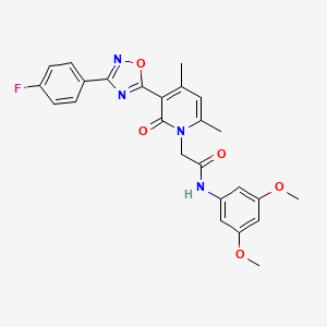molecular formula C25H23FN4O5 B3401878 N-(3,5-dimethoxyphenyl)-2-(3-(3-(4-fluorophenyl)-1,2,4-oxadiazol-5-yl)-4,6-dimethyl-2-oxopyridin-1(2H)-yl)acetamide CAS No. 1040685-05-9