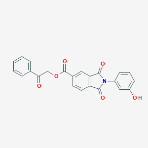 molecular formula C23H15NO6 B340188 2-Oxo-2-phenylethyl 2-(3-hydroxyphenyl)-1,3-dioxo-5-isoindolinecarboxylate 