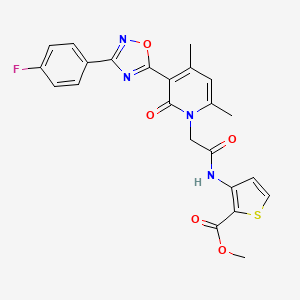 molecular formula C23H19FN4O5S B3401883 methyl 3-({[3-[3-(4-fluorophenyl)-1,2,4-oxadiazol-5-yl]-4,6-dimethyl-2-oxopyridin-1(2H)-yl]acetyl}amino)thiophene-2-carboxylate CAS No. 1040685-12-8