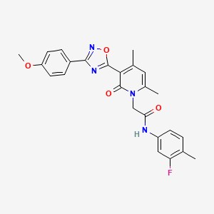 N-(3-fluoro-4-methylphenyl)-2-(3-(3-(4-methoxyphenyl)-1,2,4-oxadiazol-5-yl)-4,6-dimethyl-2-oxopyridin-1(2H)-yl)acetamide