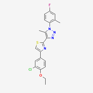 molecular formula C21H18ClFN4OS B3401895 4-[4-(3-chloro-4-ethoxyphenyl)-1,3-thiazol-2-yl]-1-(4-fluoro-2-methylphenyl)-5-methyl-1H-1,2,3-triazole CAS No. 1040685-56-0