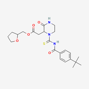 (Tetrahydrofuran-2-yl)methyl 2-(1-((4-(tert-butyl)benzoyl)carbamothioyl)-3-oxopiperazin-2-yl)acetate