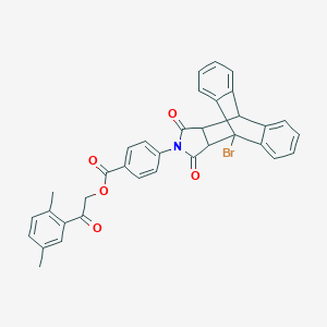molecular formula C35H26BrNO5 B340192 2-(2,5-Dimethylphenyl)-2-oxoethyl 4-(1-bromo-16,18-dioxo-17-azapentacyclo[6.6.5.0~2,7~.0~9,14~.0~15,19~]nonadeca-2,4,6,9,11,13-hexaen-17-yl)benzoate (non-preferred name) 
