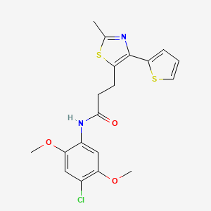 N-(4-chloro-2,5-dimethoxyphenyl)-3-(2-methyl-4-(thiophen-2-yl)thiazol-5-yl)propanamide