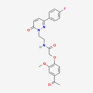 molecular formula C23H22FN3O5 B3401942 2-(4-acetyl-2-methoxyphenoxy)-N-(2-(3-(4-fluorophenyl)-6-oxopyridazin-1(6H)-yl)ethyl)acetamide CAS No. 1049171-23-4