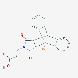 molecular formula C21H16BrNO4 B340197 3-(1-Bromo-16,18-dioxo-17-azapentacyclo[6.6.5.0~2,7~.0~9,14~.0~15,19~]nonadeca-2,4,6,9,11,13-hexaen-17-yl)propanoic acid (non-preferred name) 