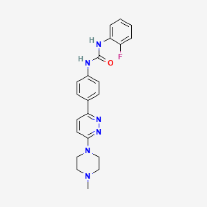 molecular formula C22H23FN6O B3401989 1-(2-Fluorophenyl)-3-(4-(6-(4-methylpiperazin-1-yl)pyridazin-3-yl)phenyl)urea CAS No. 1049198-54-0