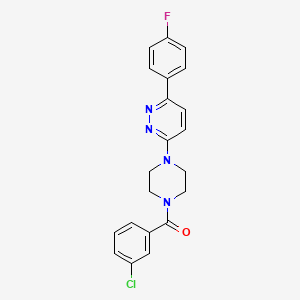 molecular formula C21H18ClFN4O B3401995 3-[4-(3-Chlorobenzoyl)piperazin-1-yl]-6-(4-fluorophenyl)pyridazine CAS No. 1049202-07-4