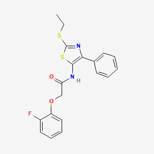 molecular formula C19H17FN2O2S2 B3402003 N-(2-(ethylthio)-4-phenylthiazol-5-yl)-2-(2-fluorophenoxy)acetamide CAS No. 1049206-58-7