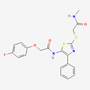 molecular formula C20H18FN3O3S2 B3402007 2-(4-fluorophenoxy)-N-(2-((2-(methylamino)-2-oxoethyl)thio)-4-phenylthiazol-5-yl)acetamide CAS No. 1049210-32-3