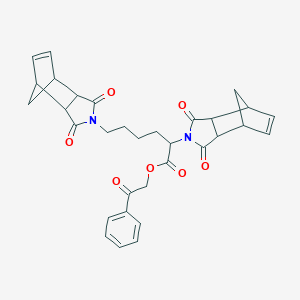 molecular formula C32H32N2O7 B340201 2-oxo-2-phenylethyl 2,6-bis(1,3-dioxo-1,3,3a,4,7,7a-hexahydro-2H-4,7-methanoisoindol-2-yl)hexanoate 