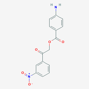 molecular formula C15H12N2O5 B340202 2-{3-Nitrophenyl}-2-oxoethyl 4-aminobenzoate 