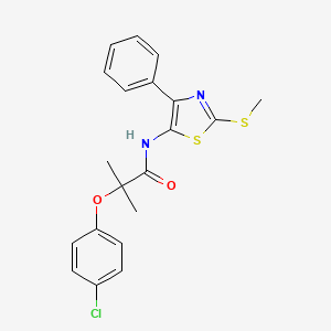 molecular formula C20H19ClN2O2S2 B3402021 2-(4-chlorophenoxy)-2-methyl-N-(2-(methylthio)-4-phenylthiazol-5-yl)propanamide CAS No. 1049223-22-4