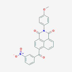 molecular formula C26H16N2O6 B340208 6-{3-nitrobenzoyl}-2-(4-methoxyphenyl)-1H-benzo[de]isoquinoline-1,3(2H)-dione 