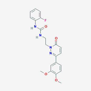 molecular formula C21H21FN4O4 B3402089 1-(2-(3-(3,4-dimethoxyphenyl)-6-oxopyridazin-1(6H)-yl)ethyl)-3-(2-fluorophenyl)urea CAS No. 1049269-62-6