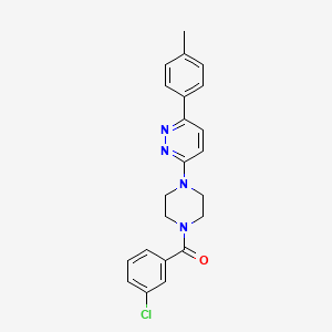 molecular formula C22H21ClN4O B3402100 3-[4-(3-Chlorobenzoyl)piperazin-1-yl]-6-(4-methylphenyl)pyridazine CAS No. 1049271-96-6