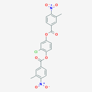molecular formula C22H15ClN2O8 B340211 2-Chloro-4-({4-nitro-3-methylbenzoyl}oxy)phenyl 4-nitro-3-methylbenzoate 