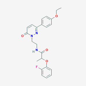 molecular formula C23H24FN3O4 B3402126 N-(2-(3-(4-ethoxyphenyl)-6-oxopyridazin-1(6H)-yl)ethyl)-2-(2-fluorophenoxy)propanamide CAS No. 1049290-59-6