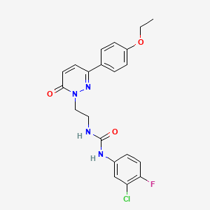 molecular formula C21H20ClFN4O3 B3402131 1-(3-chloro-4-fluorophenyl)-3-(2-(3-(4-ethoxyphenyl)-6-oxopyridazin-1(6H)-yl)ethyl)urea CAS No. 1049291-23-7