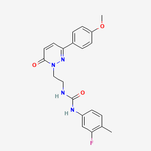 molecular formula C21H21FN4O3 B3402159 1-(3-fluoro-4-methylphenyl)-3-(2-(3-(4-methoxyphenyl)-6-oxopyridazin-1(6H)-yl)ethyl)urea CAS No. 1049293-94-8