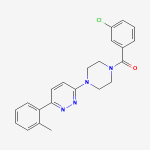 molecular formula C22H21ClN4O B3402174 3-[4-(3-Chlorobenzoyl)piperazin-1-yl]-6-(2-methylphenyl)pyridazine CAS No. 1049298-09-0
