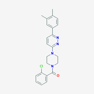 molecular formula C23H23ClN4O B3402202 3-[4-(2-Chlorobenzoyl)piperazin-1-yl]-6-(3,4-dimethylphenyl)pyridazine CAS No. 1049314-17-1