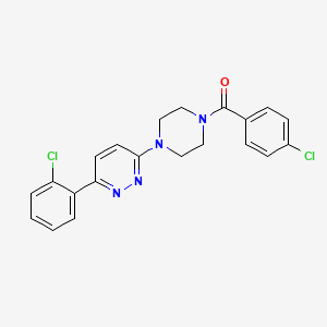 molecular formula C21H18Cl2N4O B3402212 3-[4-(4-Chlorobenzoyl)piperazin-1-yl]-6-(2-chlorophenyl)pyridazine CAS No. 1049323-41-2