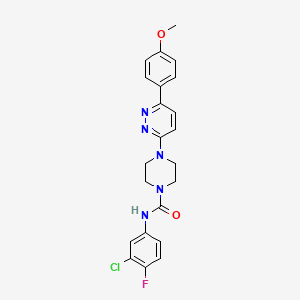 molecular formula C22H21ClFN5O2 B3402236 N-(3-chloro-4-fluorophenyl)-4-[6-(4-methoxyphenyl)pyridazin-3-yl]piperazine-1-carboxamide CAS No. 1049338-82-0