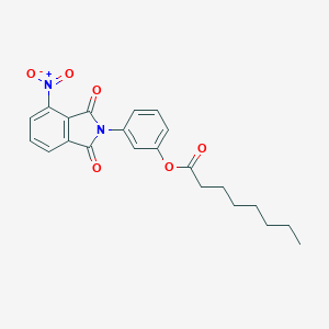 molecular formula C22H22N2O6 B340226 3-(4-nitro-1,3-dioxo-1,3-dihydro-2H-isoindol-2-yl)phenyl octanoate 