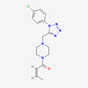 molecular formula C16H19ClN6O B3402262 (Z)-1-(4-((1-(4-chlorophenyl)-1H-tetrazol-5-yl)methyl)piperazin-1-yl)but-2-en-1-one CAS No. 1049383-72-3