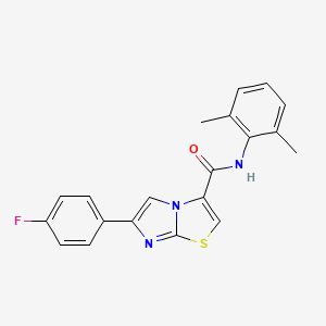 molecular formula C20H16FN3OS B3402269 N-(2,6-dimethylphenyl)-6-(4-fluorophenyl)imidazo[2,1-b]thiazole-3-carboxamide CAS No. 1049418-32-7