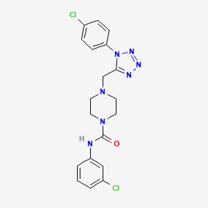 molecular formula C19H19Cl2N7O B3402272 N-(3-chlorophenyl)-4-((1-(4-chlorophenyl)-1H-tetrazol-5-yl)methyl)piperazine-1-carboxamide CAS No. 1049442-10-5