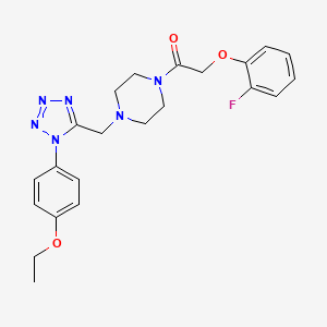 molecular formula C22H25FN6O3 B3402278 1-(4-((1-(4-ethoxyphenyl)-1H-tetrazol-5-yl)methyl)piperazin-1-yl)-2-(2-fluorophenoxy)ethanone CAS No. 1049479-71-1