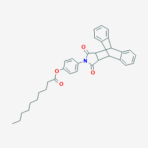 molecular formula C34H35NO4 B340229 [4-(16,18-Dioxo-17-azapentacyclo[6.6.5.02,7.09,14.015,19]nonadeca-2,4,6,9,11,13-hexaen-17-yl)phenyl] decanoate 