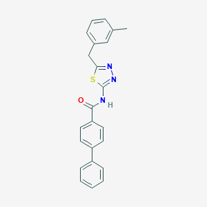 molecular formula C23H19N3OS B340230 N-[5-(3-methylbenzyl)-1,3,4-thiadiazol-2-yl][1,1'-biphenyl]-4-carboxamide 