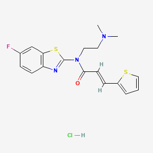 (E)-N-(2-(dimethylamino)ethyl)-N-(6-fluorobenzo[d]thiazol-2-yl)-3-(thiophen-2-yl)acrylamide hydrochloride