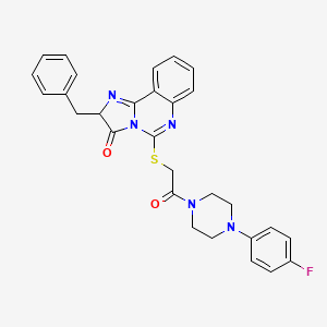 molecular formula C29H26FN5O2S B3402302 2-benzyl-5-((2-(4-(4-fluorophenyl)piperazin-1-yl)-2-oxoethyl)thio)imidazo[1,2-c]quinazolin-3(2H)-one CAS No. 1053085-75-8