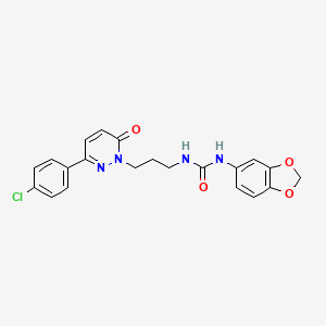 1-(benzo[d][1,3]dioxol-5-yl)-3-(3-(3-(4-chlorophenyl)-6-oxopyridazin-1(6H)-yl)propyl)urea