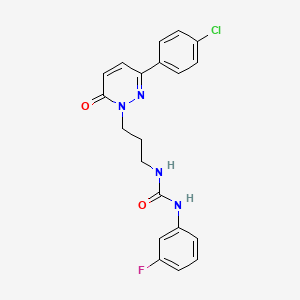molecular formula C20H18ClFN4O2 B3402318 1-(3-(3-(4-chlorophenyl)-6-oxopyridazin-1(6H)-yl)propyl)-3-(3-fluorophenyl)urea CAS No. 1058175-20-4