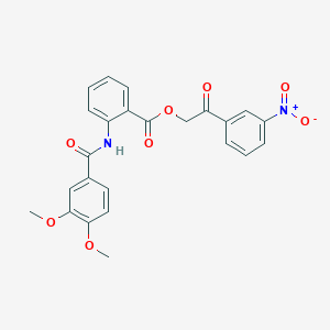 molecular formula C24H20N2O8 B340232 2-{3-Nitrophenyl}-2-oxoethyl 2-[(3,4-dimethoxybenzoyl)amino]benzoate 