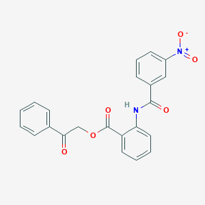 molecular formula C22H16N2O6 B340233 2-Oxo-2-phenylethyl 2-({3-nitrobenzoyl}amino)benzoate 