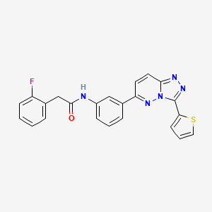 molecular formula C23H16FN5OS B3402343 2-(2-fluorophenyl)-N-{3-[3-(thiophen-2-yl)-[1,2,4]triazolo[4,3-b]pyridazin-6-yl]phenyl}acetamide CAS No. 1058195-00-8