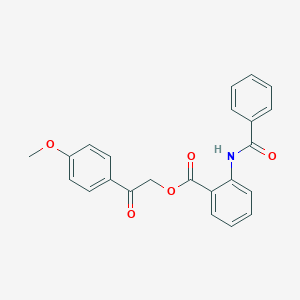 molecular formula C23H19NO5 B340235 2-(4-Methoxyphenyl)-2-oxoethyl 2-(benzoylamino)benzoate 