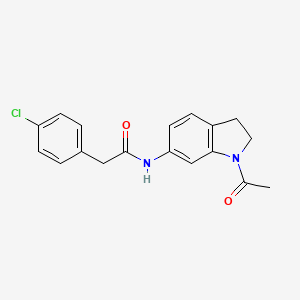 molecular formula C18H17ClN2O2 B3402353 N-(1-acetylindolin-6-yl)-2-(4-chlorophenyl)acetamide CAS No. 1058203-56-7