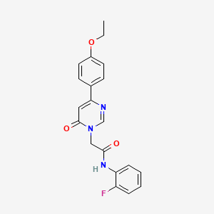 molecular formula C20H18FN3O3 B3402356 2-(4-(4-ethoxyphenyl)-6-oxopyrimidin-1(6H)-yl)-N-(2-fluorophenyl)acetamide CAS No. 1058207-69-4