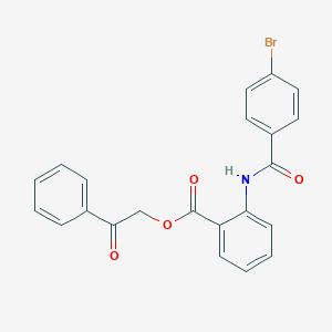 molecular formula C22H16BrNO4 B340236 2-Oxo-2-phenylethyl 2-[(4-bromobenzoyl)amino]benzoate 