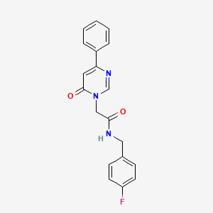 molecular formula C19H16FN3O2 B3402367 N-(4-fluorobenzyl)-2-(6-oxo-4-phenylpyrimidin-1(6H)-yl)acetamide CAS No. 1058226-13-3