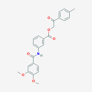 molecular formula C25H23NO6 B340237 2-(4-Methylphenyl)-2-oxoethyl 3-[(3,4-dimethoxybenzoyl)amino]benzoate 