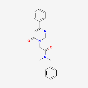 molecular formula C20H19N3O2 B3402371 N-benzyl-N-methyl-2-(6-oxo-4-phenylpyrimidin-1(6H)-yl)acetamide CAS No. 1058226-46-2
