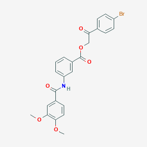 molecular formula C24H20BrNO6 B340238 2-(4-Bromophenyl)-2-oxoethyl 3-[(3,4-dimethoxybenzoyl)amino]benzoate 